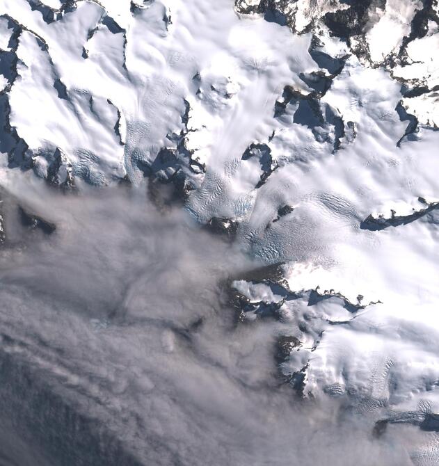 Aerial view of Kjerulf Glacier