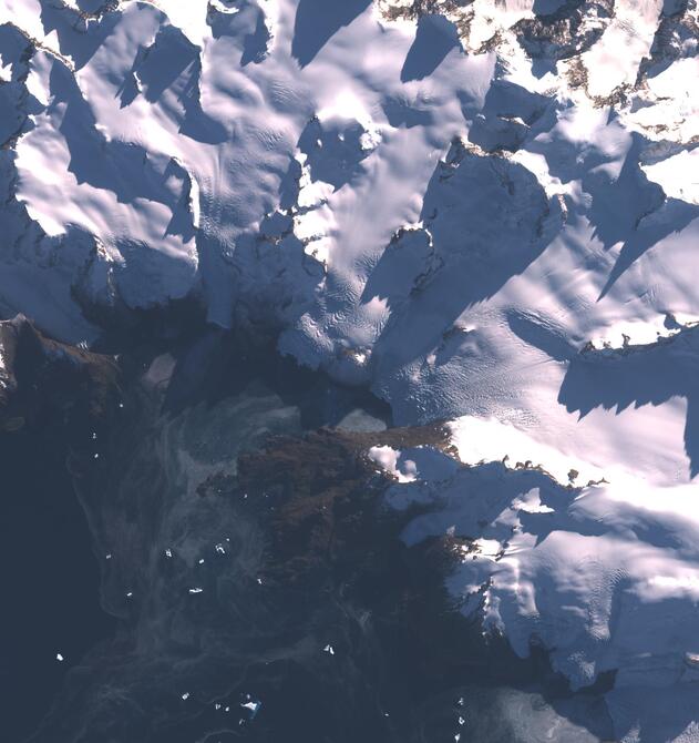 Aerial view of Kjerulf Glacier