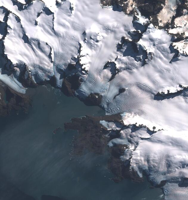 Aerial view of Kjerulf Glacier