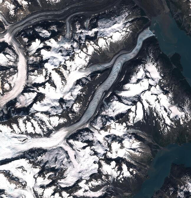 Aerial view of Margerie Glacier