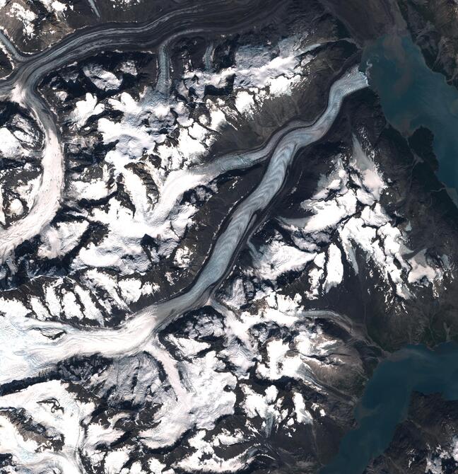 Aerial view of Margerie Glacier