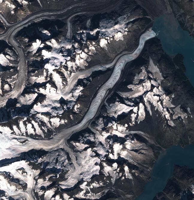 Aerial view of Margerie Glacier