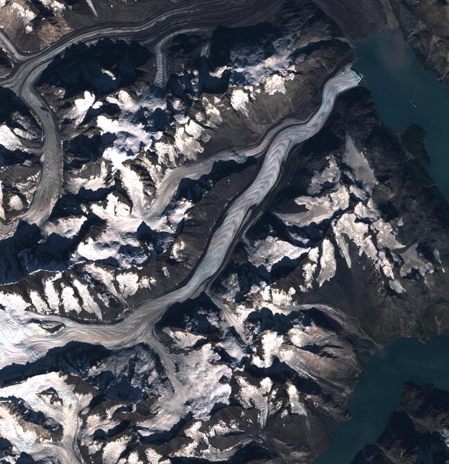 Aerial view of Margerie Glacier