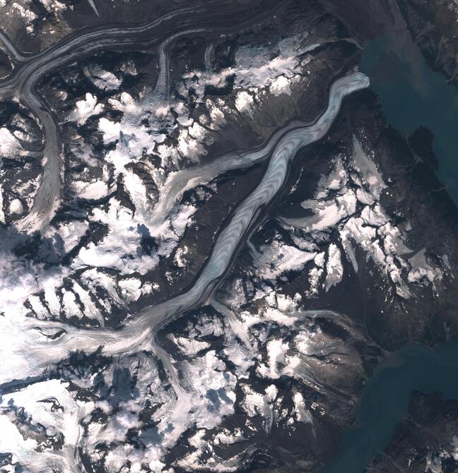 Aerial view of Margerie Glacier