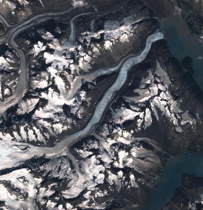 Aerial view of Margerie Glacier