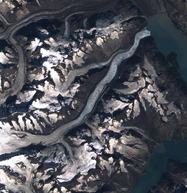 Aerial view of Margerie Glacier