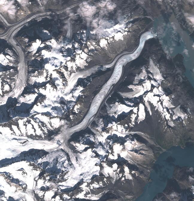 Aerial view of Margerie Glacier