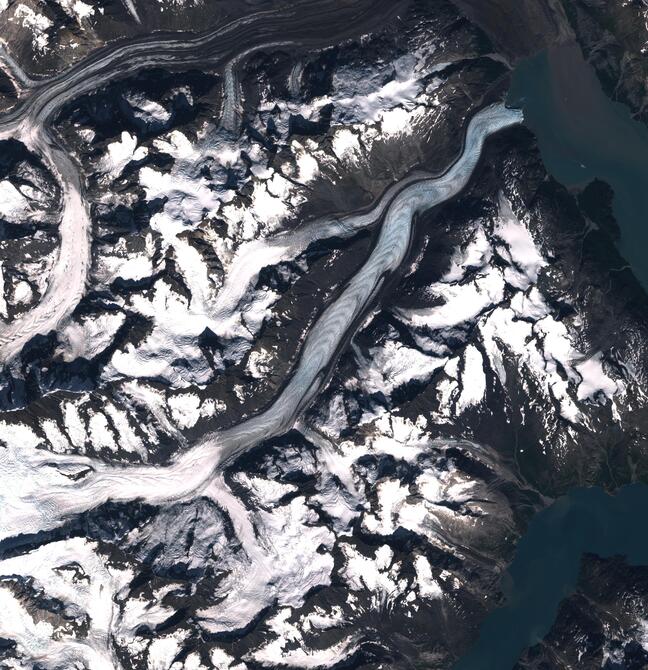 Aerial view of Margerie Glacier