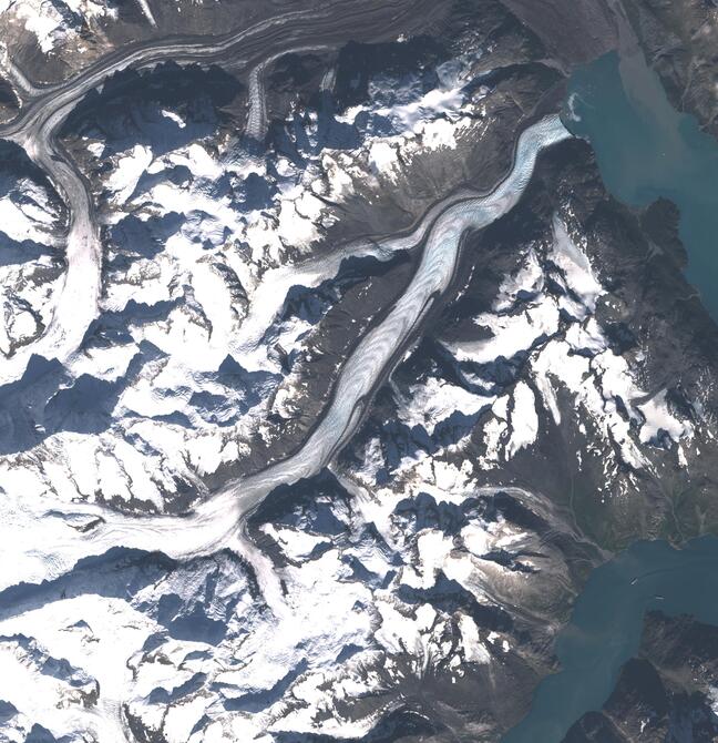 Aerial view of Margerie Glacier