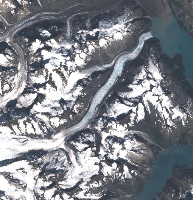 Aerial view of Margerie Glacier