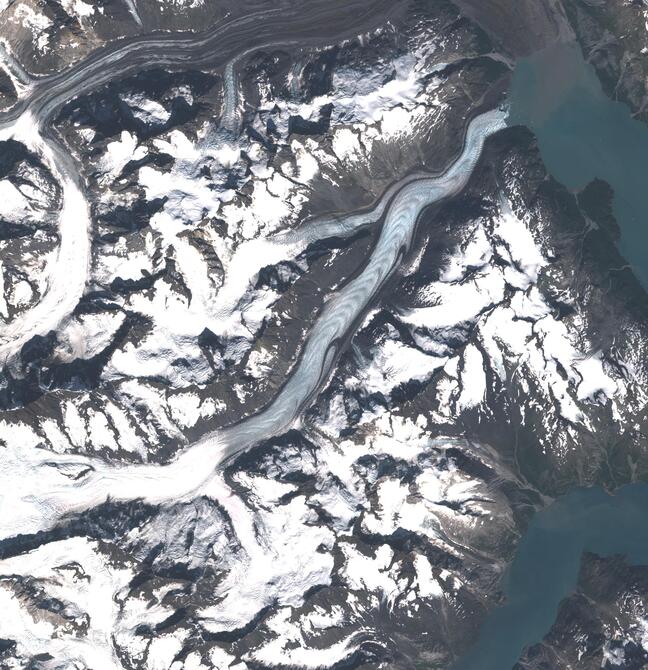 Aerial view of Margerie Glacier