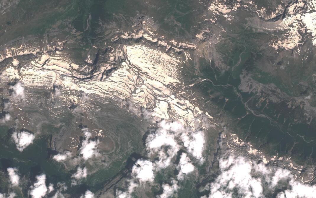 Aerial view of Monte Perdido