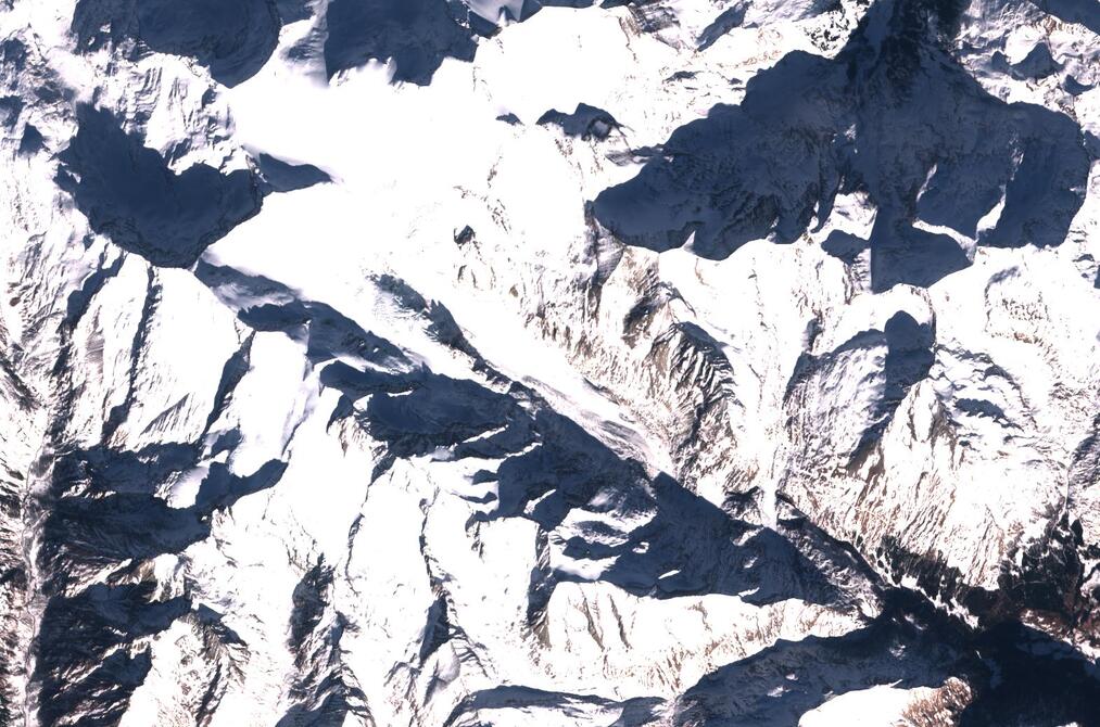 Aerial view of Pasterze Glacier