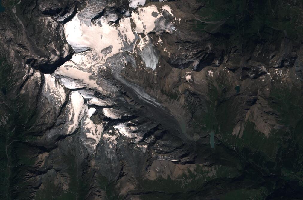 Aerial view of Pasterze Glacier