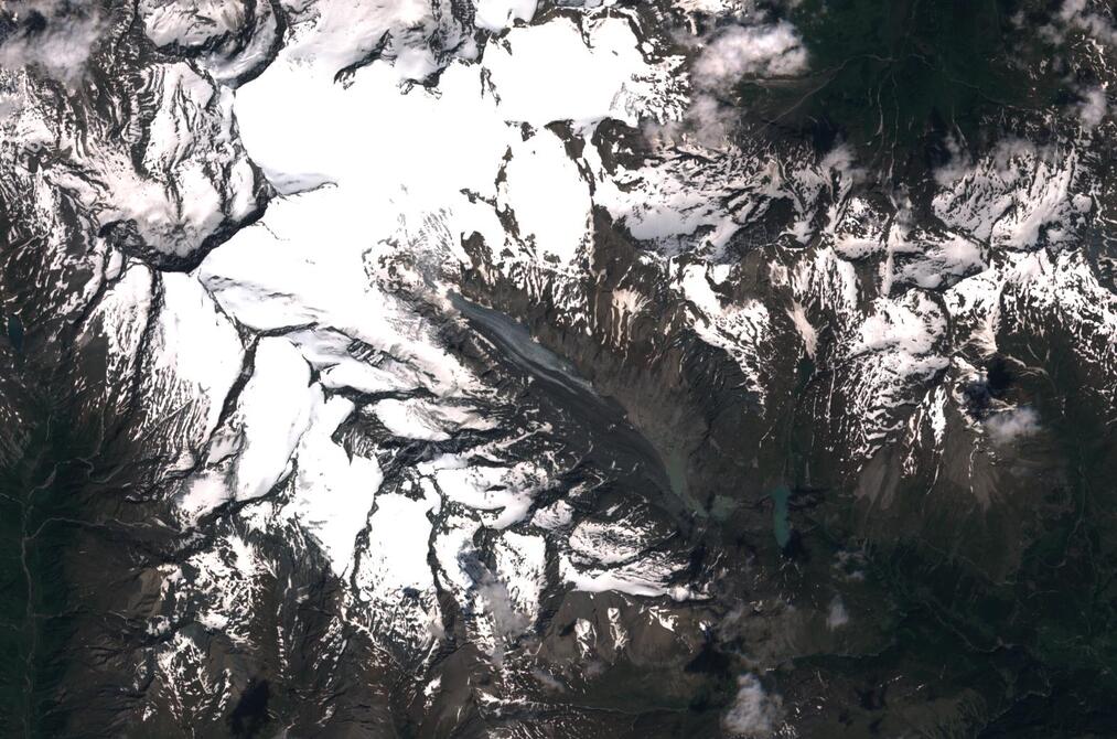 Aerial view of Pasterze Glacier