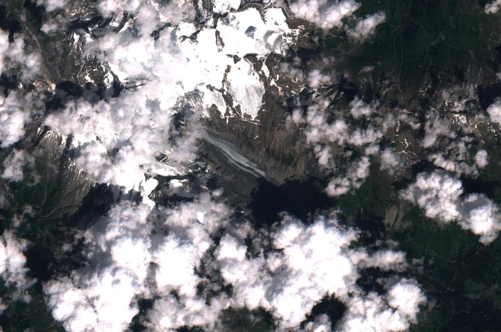 Aerial view of Pasterze Glacier