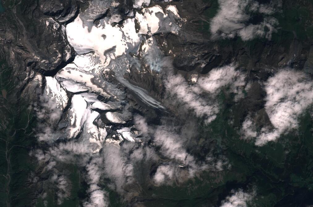 Aerial view of Pasterze Glacier