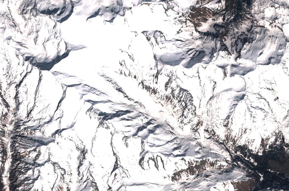 Aerial view of Pasterze Glacier