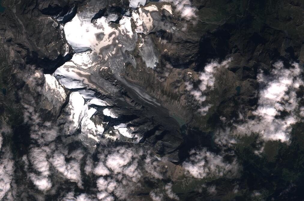 Aerial view of Pasterze Glacier