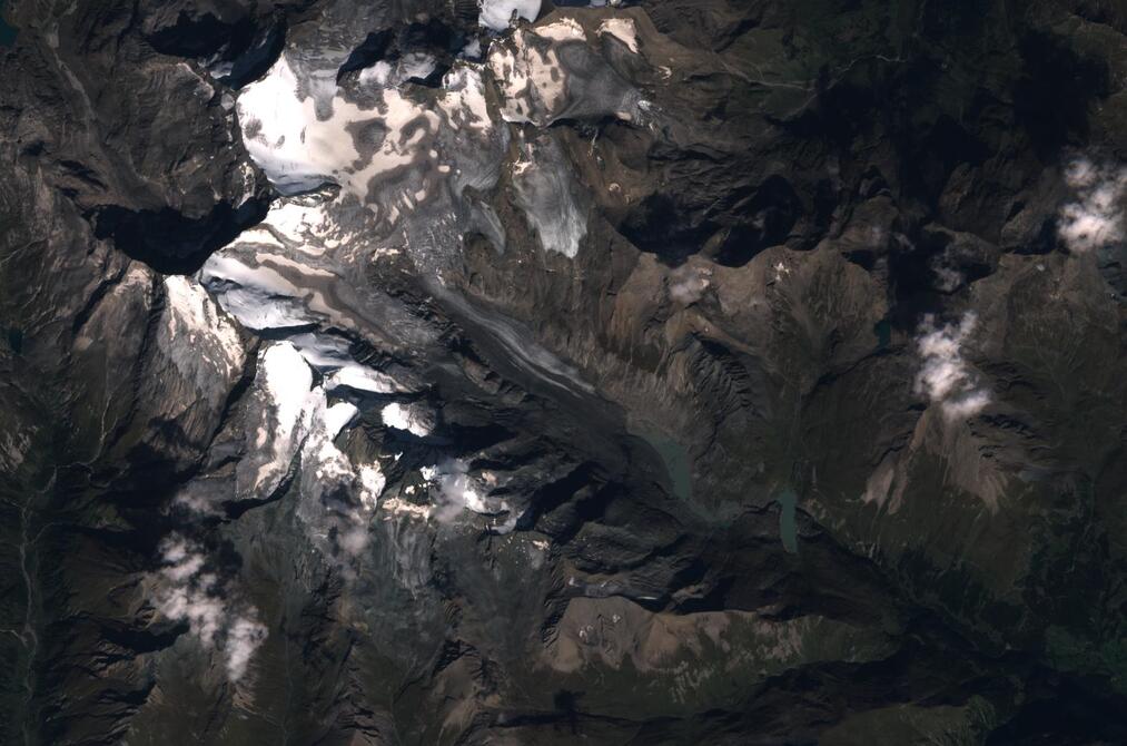 Aerial view of Pasterze Glacier