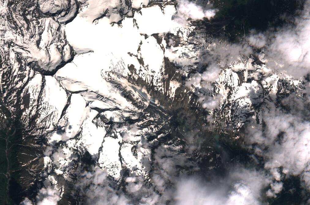 Aerial view of Pasterze Glacier