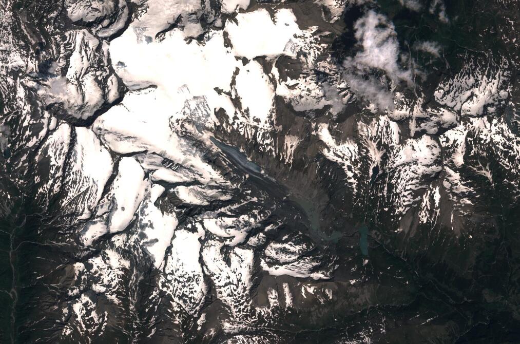 Aerial view of Pasterze Glacier