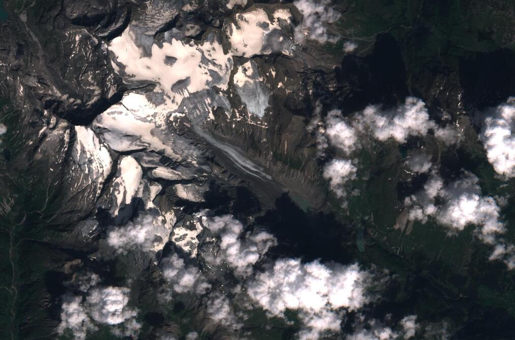 Aerial view of Pasterze Glacier