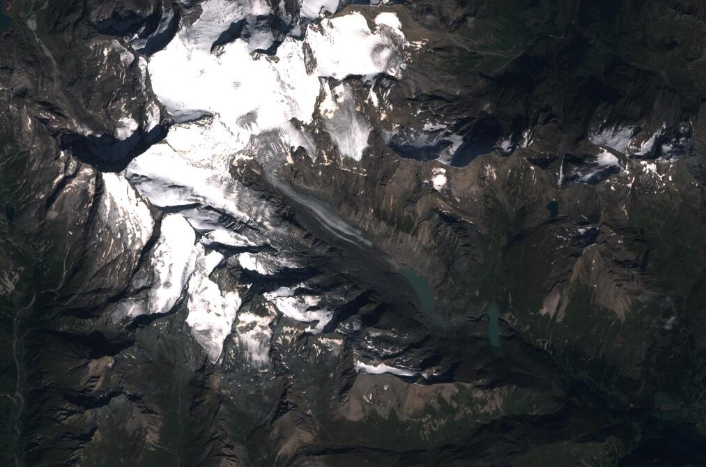 Aerial view of Pasterze Glacier