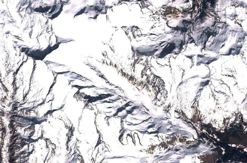 Aerial view of Pasterze Glacier