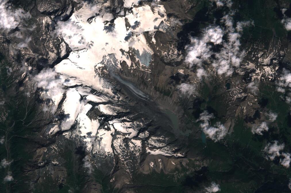 Aerial view of Pasterze Glacier