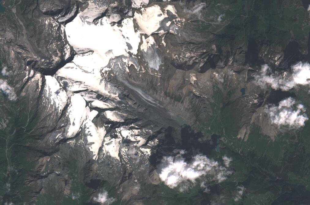 Aerial view of Pasterze Glacier