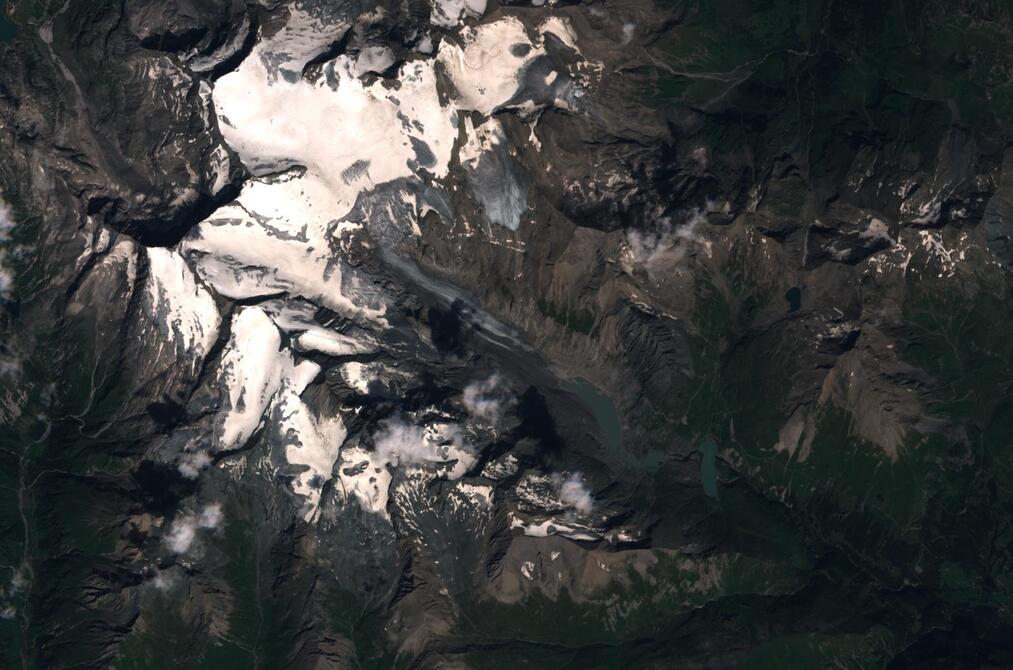 Aerial view of Pasterze Glacier