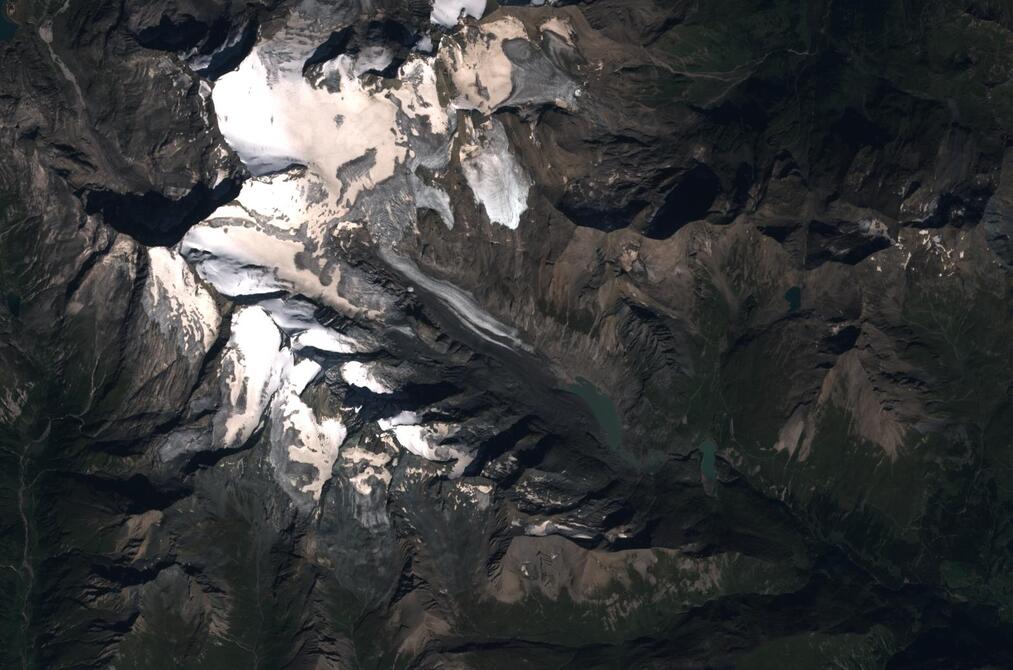 Aerial view of Pasterze Glacier