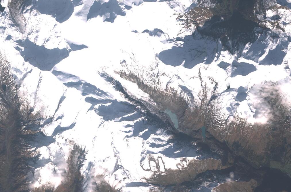 Aerial view of Pasterze Glacier