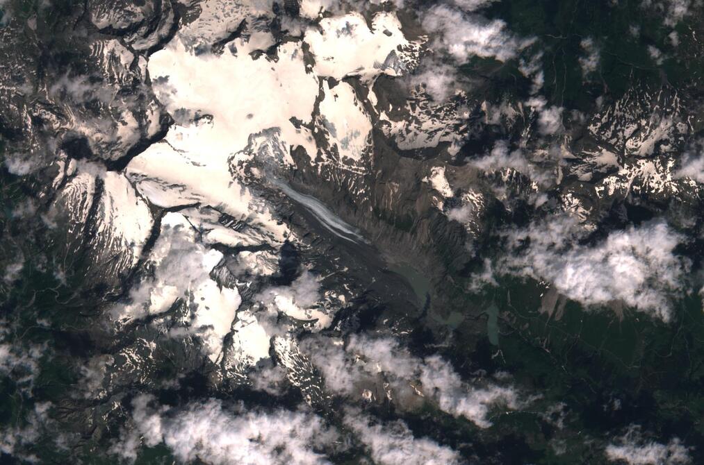 Aerial view of Pasterze Glacier