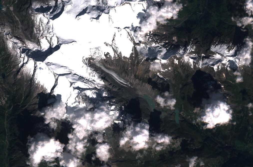 Aerial view of Pasterze Glacier