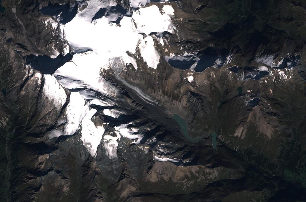 Aerial view of Pasterze Glacier