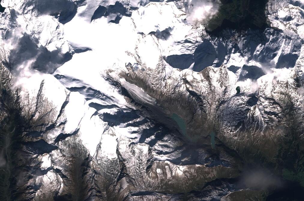 Aerial view of Pasterze Glacier