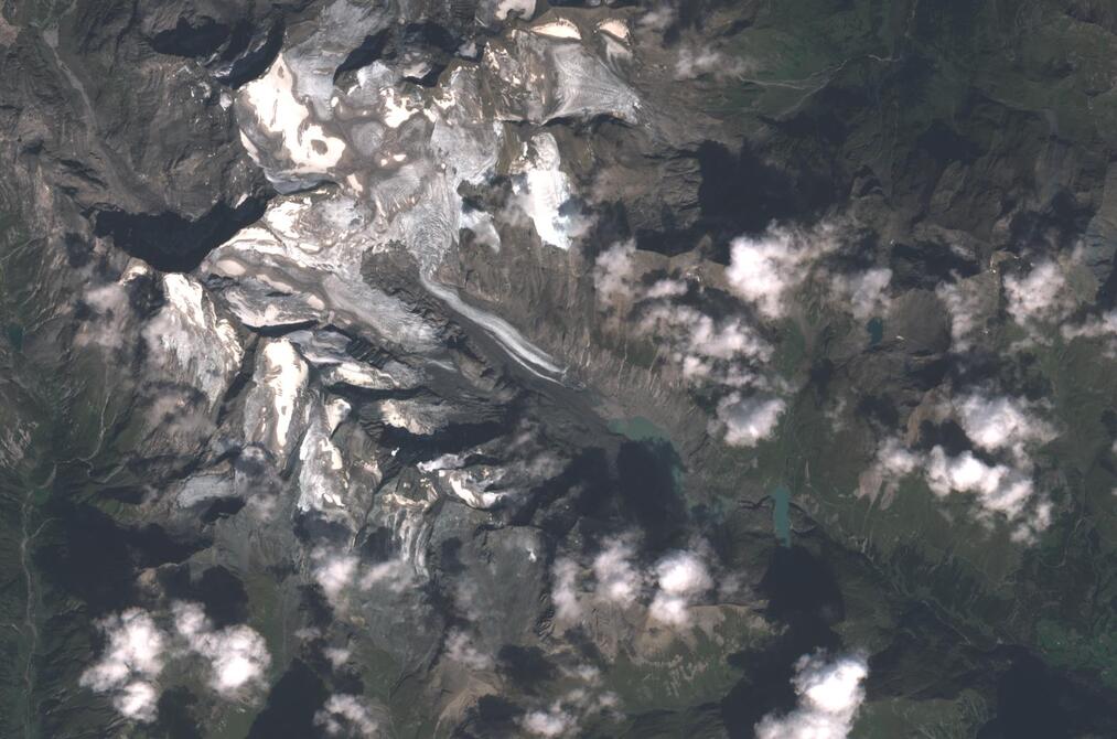 Aerial view of Pasterze Glacier