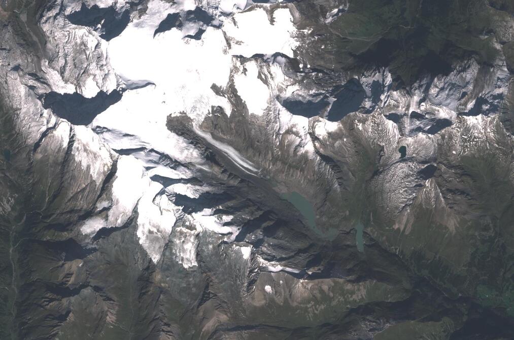 Aerial view of Pasterze Glacier