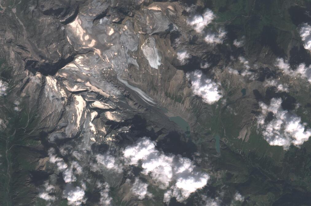 Aerial view of Pasterze Glacier