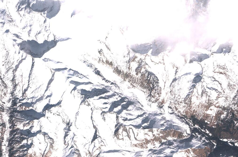 Aerial view of Pasterze Glacier
