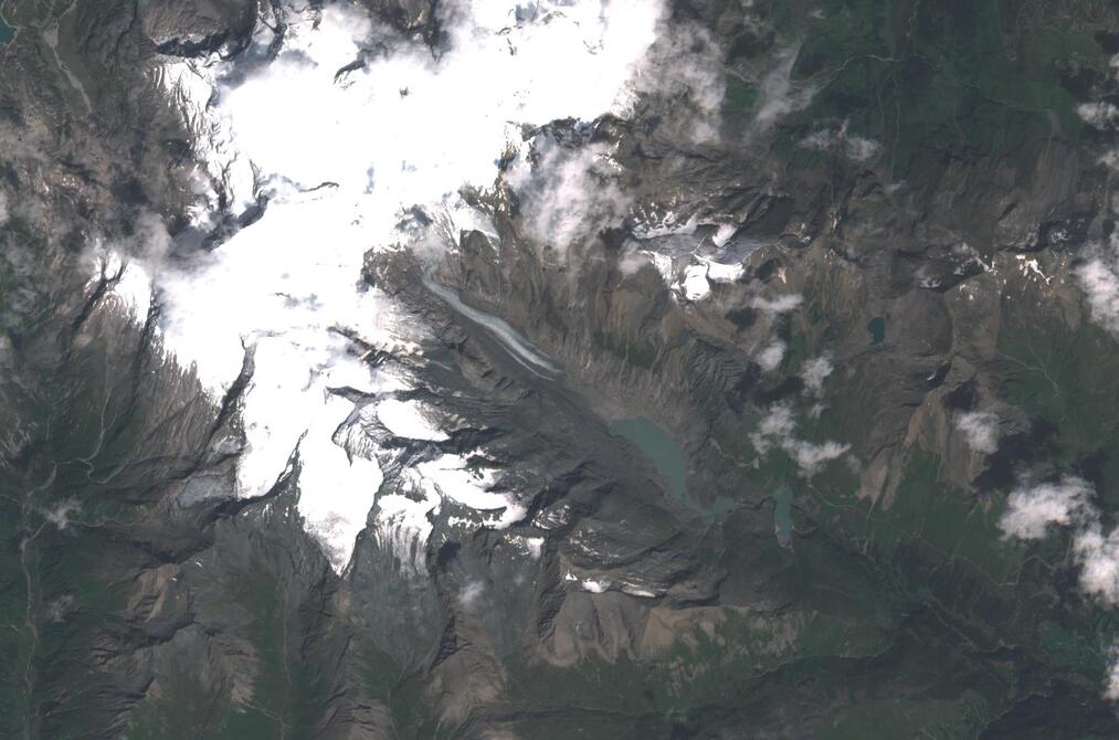 Aerial view of Pasterze Glacier