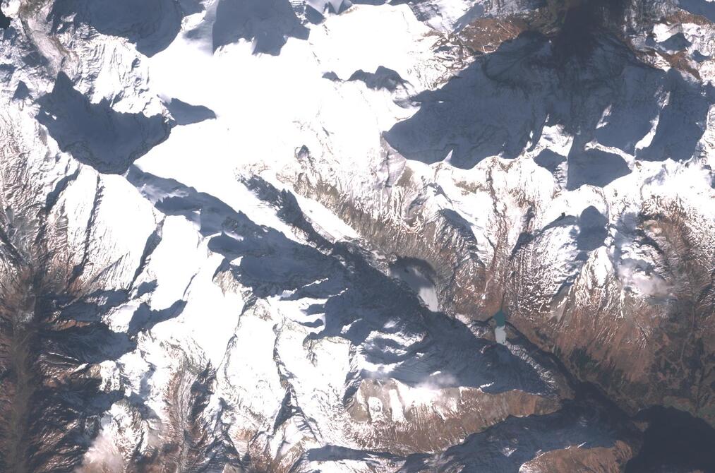Aerial view of Pasterze Glacier