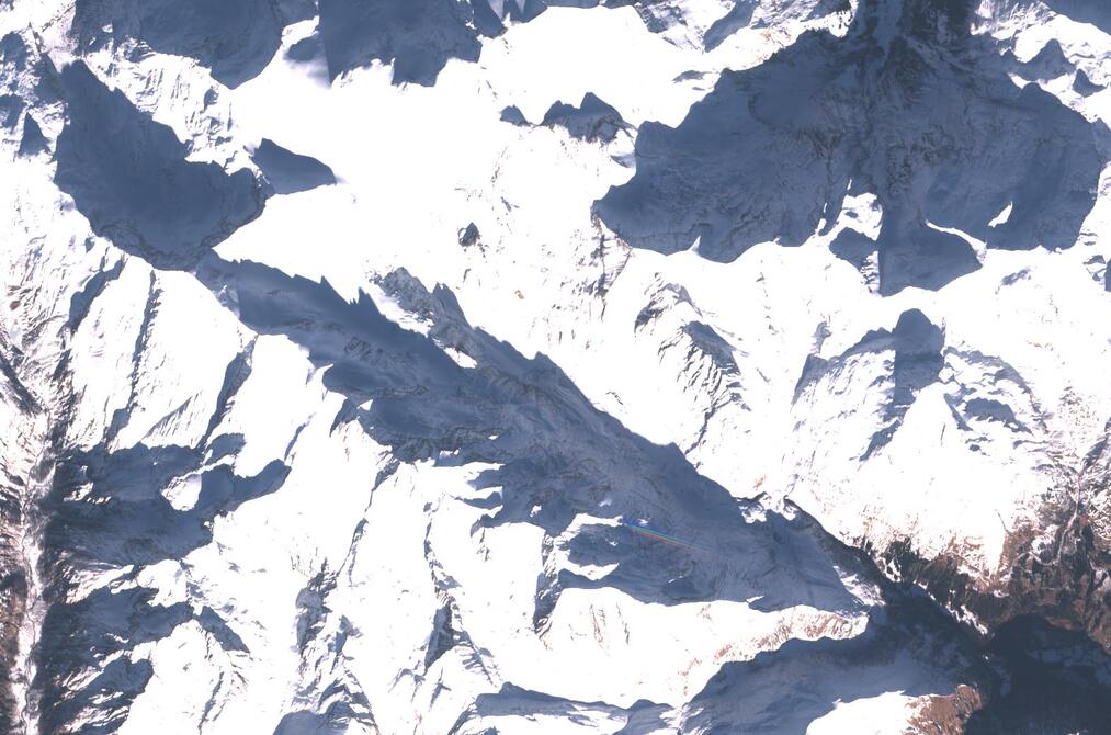 Aerial view of Pasterze Glacier