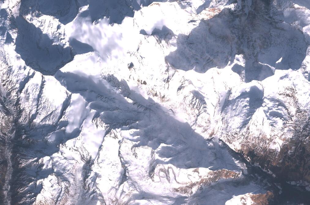 Aerial view of Pasterze Glacier