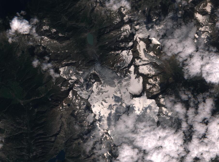 Aerial view of Rhone Glacier