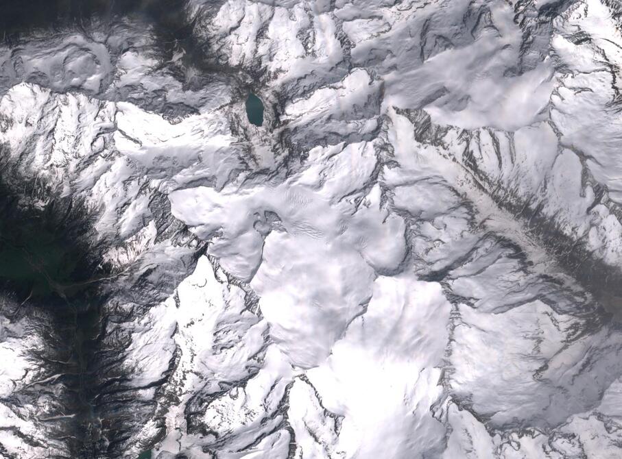 Aerial view of Rhone Glacier