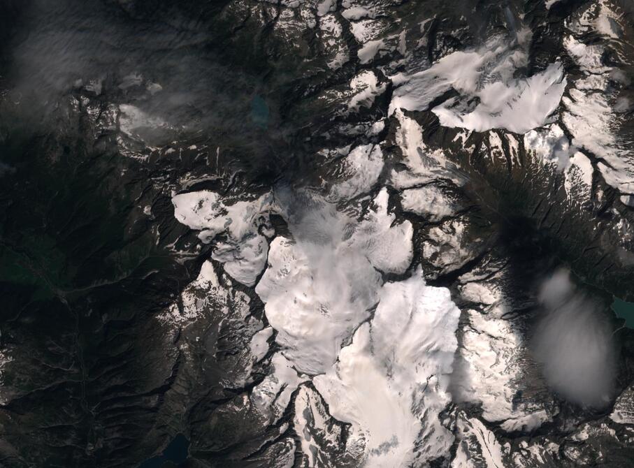 Aerial view of Rhone Glacier