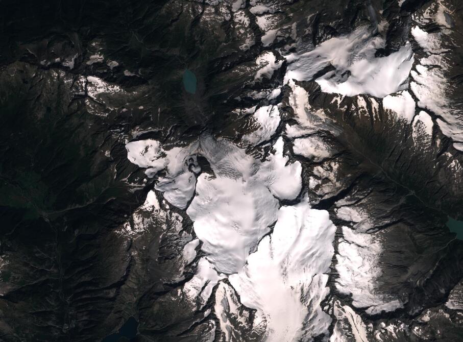 Aerial view of Rhone Glacier